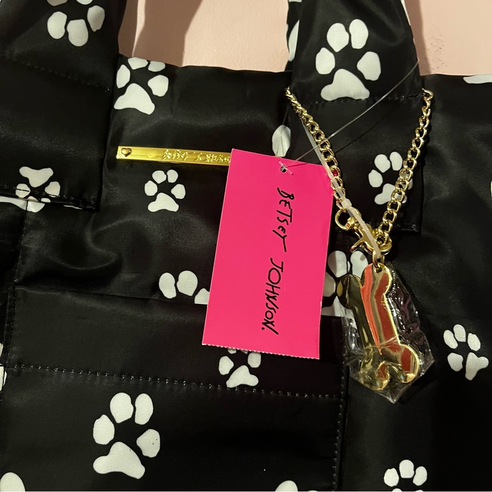 Betsy Johnson paw print tote bag
